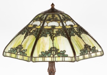 Rare Handel Overlay Cottonball Lamp